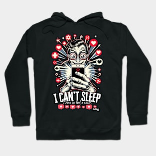 Swipe and Snore: A Matchless Insomniac's Tale - Funny Guy Hoodie